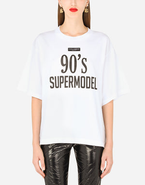 JERSEY T-SHIRT WITH 90 SUPERMODEL PRINT