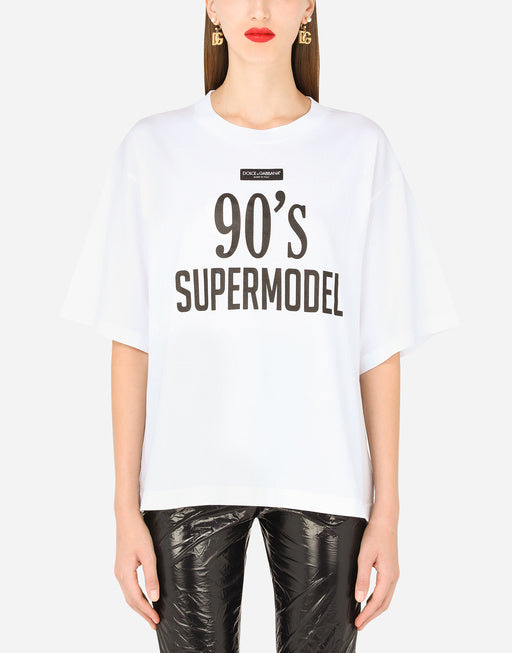 JERSEY T-SHIRT WITH 90 SUPERMODEL PRINT