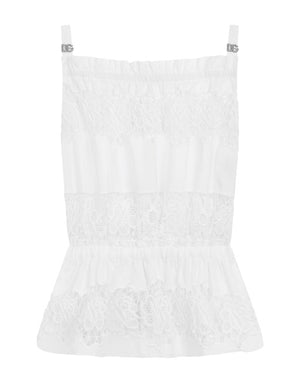POPLIN TOP WITH OPENWORK EMBROIDERY