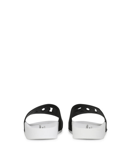 LEATHER SLIDERS WITH DG MILLENNIALS LOGO