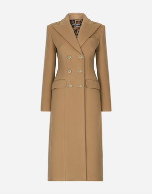 LONG DOUBLE-BREASTED WOOL AND CASHMERE COAT