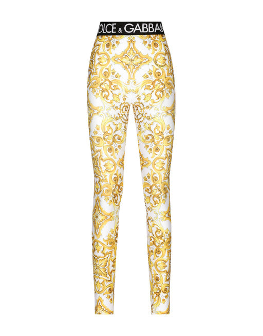 MAJOLICA-PRINT JERSEY LEGGINGS WITH BRANDED ELASTIC