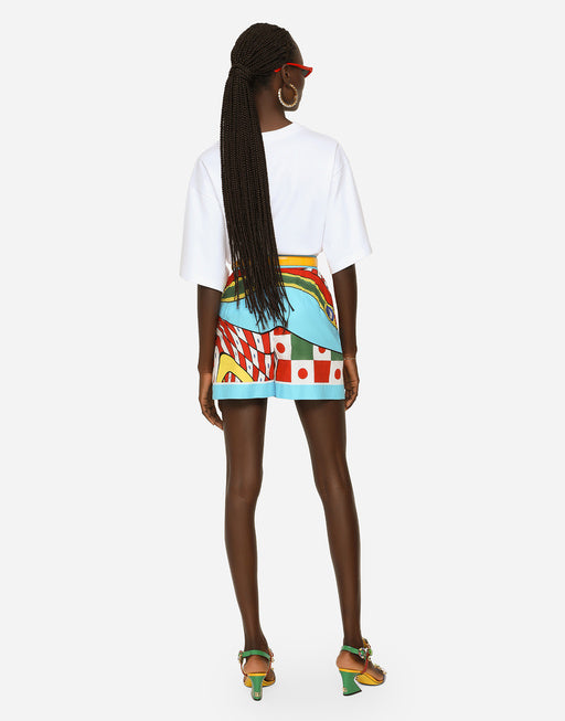 CARRETTO-PRINT COTTON SHORTS