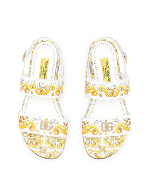 PRINTED CALFSKIN SANDALS
