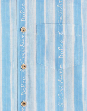 FABRIC SHIRT WITH STRIPED PRINT