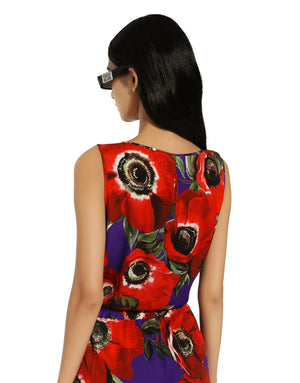 CHARMEUSE TANK TOP WITH ANEMONE PRINT