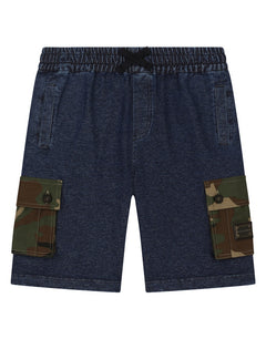 JERSEY DENIM JOGGING SHORTS