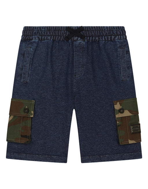 JERSEY DENIM JOGGING SHORTS