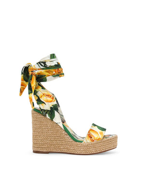 PRINTED CHARMEUSE WEDGE