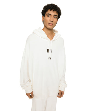 JERSEY TERRY HOODIE WITH LOGO TAG
