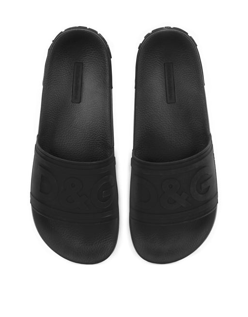 RUBBER BEACHWEAR SLIDES WITH DG LOGO