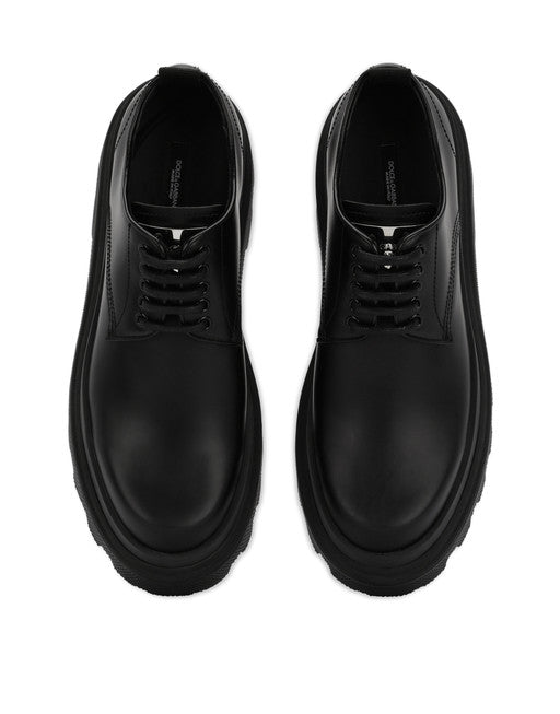 BRUSHED CALFSKIN DERBY SHOES