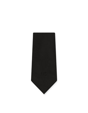 6-CM SILK BLADE TIE WITH DG LOGO EMBROIDERY