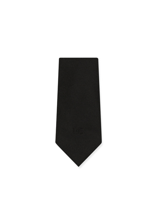 6-CM SILK BLADE TIE WITH DG LOGO EMBROIDERY