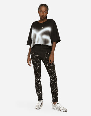 OVERSIZE JERSEY T-SHIRT WITH DG LOGO PRINT
