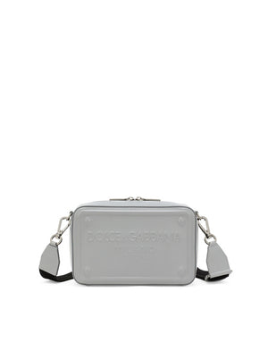 CALFSKIN CROSSBODY BAG WITH RAISED LOGO