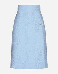 FLORAL QUILTED JACQUARD MIDI SKIRT WITH DG LOGO