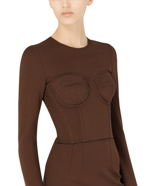 JERSEY CORSET-CUT TOP