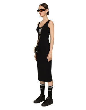 SLEEVELESS SPANDEX JERSEY MIDI DRESS DGVIB3