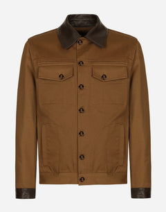 JACKET WITH LEATHER TRIMS