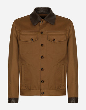 JACKET WITH LEATHER TRIMS
