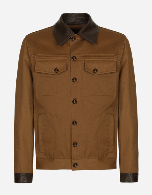 JACKET WITH LEATHER TRIMS