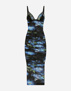 TULLE SLIP DRESS WITH BLUEBELL PRINT