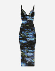 TULLE SLIP DRESS WITH BLUEBELL PRINT
