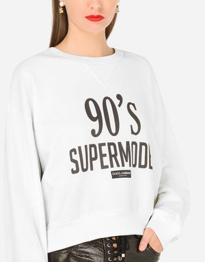 JERSEY SWEATSHIRT WITH 90’S SUPERMODEL PRINT