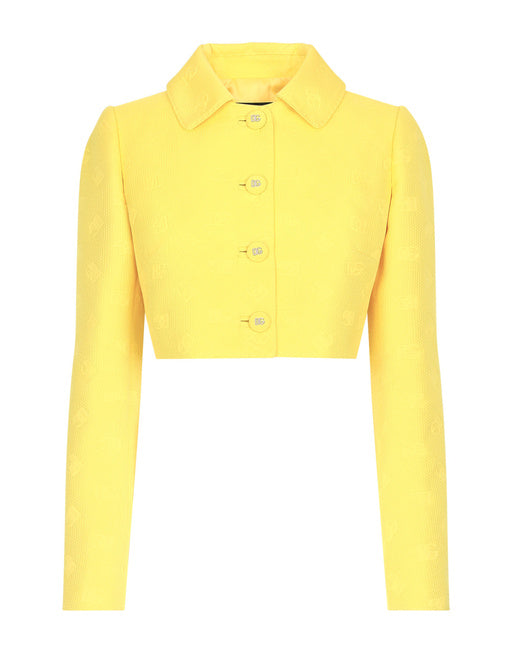 SHORT QUILTED JACQUARD JACKET WITH DG LOGO