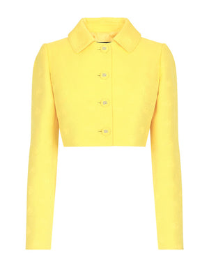 SHORT QUILTED JACQUARD JACKET WITH DG LOGO