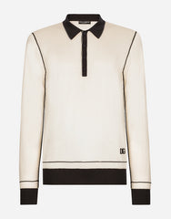 LONG-SLEEVED SILK POLO-SHIRT