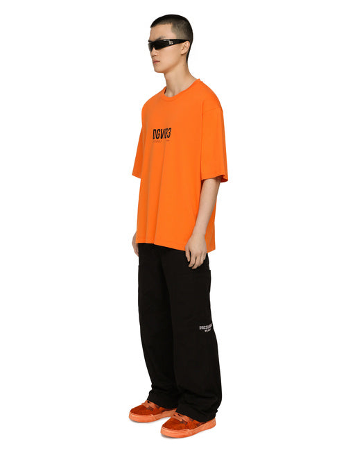 COTTON JERSEY T-SHIRT WITH DGVIB3 PRINT AND LOGO