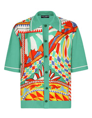 POLO-SHIRT WITH CARRETTO-PRINT PANEL