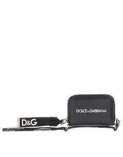 MINI ZIP-AROUND CALFSKIN WALLET WITH LOGO PRINT