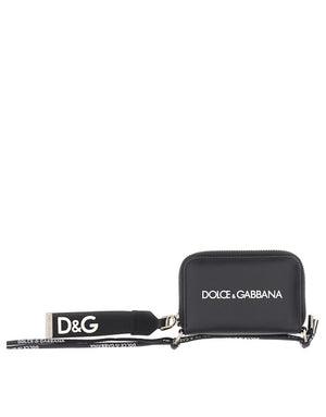MINI ZIP-AROUND CALFSKIN WALLET WITH LOGO PRINT