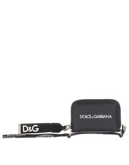 MINI ZIP-AROUND CALFSKIN WALLET WITH LOGO PRINT