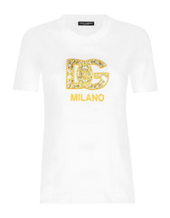JERSEY T-SHIRT WITH DG LOGO PATCH