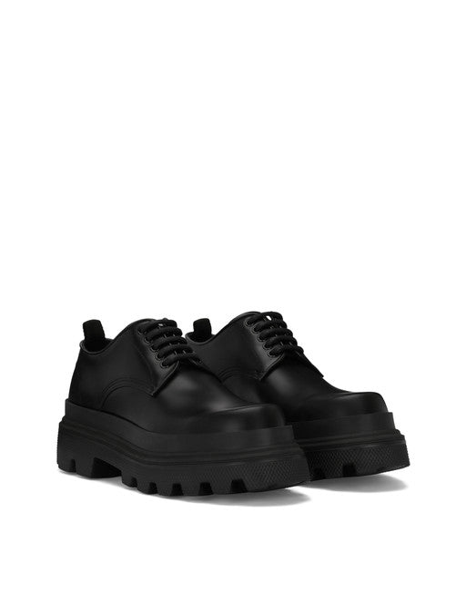 BRUSHED CALFSKIN DERBY SHOES