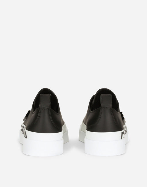 CALFSKIN PORTOFINO LIGHT SNEAKERS WITH LOGO-DETAILED PLATE AND LOGO PRINT