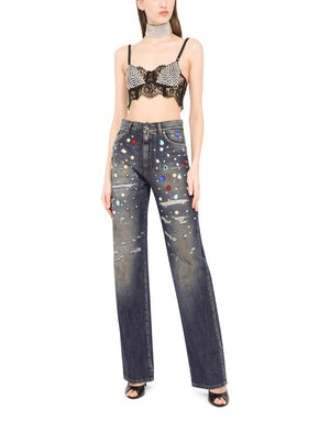 JEANS WITH RHINESTONE DETAILS
