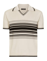 WOOL POLO-SHIRT WITH CONTRASTING STRIPES