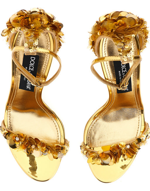 TULLE SANDALS WITH SEQUIN EMBELLISHMENT