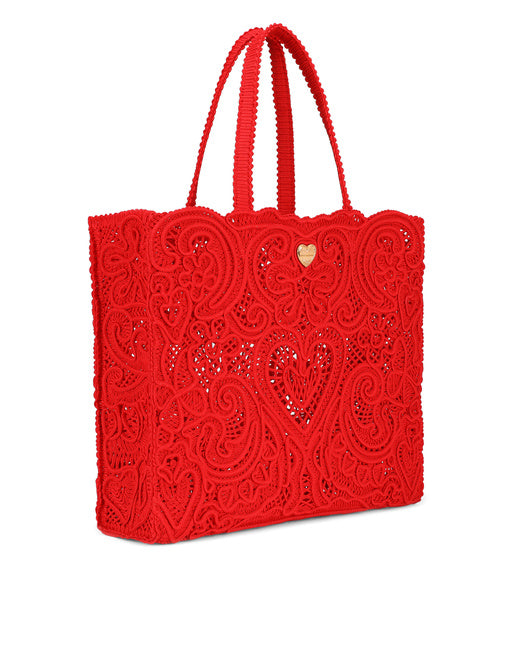 LARGE CORDONETTO LACE SHOPPER