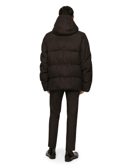QUILTED PINSTRIPE WOOL JACKET