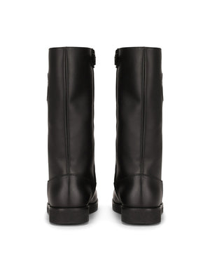 CALFSKIN BOOTS WITH EMBOSSED DG LOGO