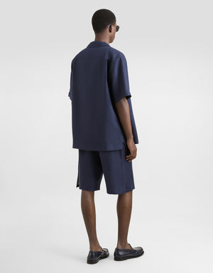 LINEN SHORTS WITH DG LOGO EMBROIDERY