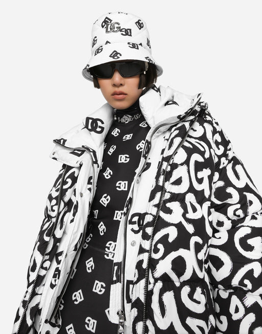 NYLON BUCKET HAT WITH DG LOGO PRINT