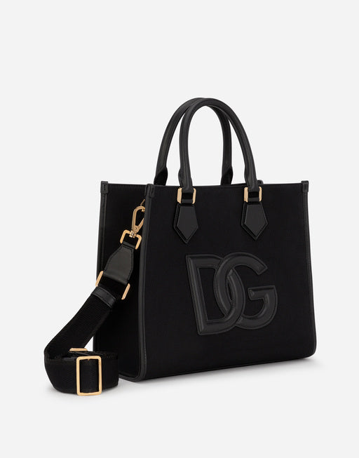 CANVAS SHOPPER WITH CALFSKIN NAPPA DETAILS