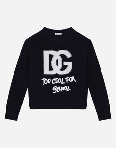 ROUND-NECK SWEATER WITH DG LOGO INLAY
